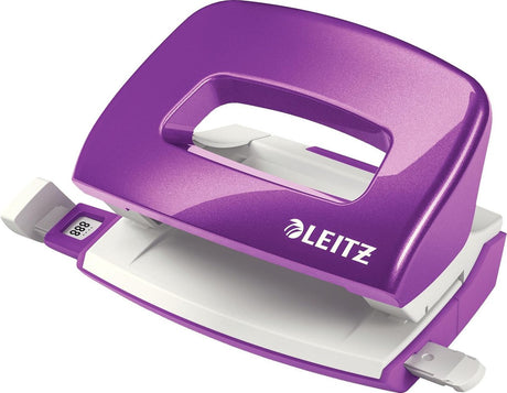 Leitz wow mini hulmaskine - stanser op til 10 ark - til mapper og ringbind - ideel til hjemmekontoret hjemmearbejdsplads - lilla