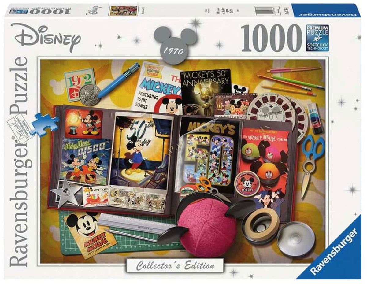 Ravensburger puslespil Mickey Maus Jahr 1970 - 1000 stykker Disney.