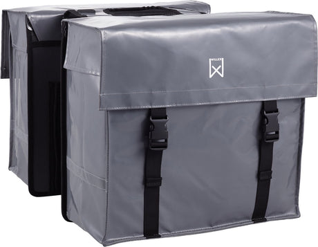 Willex bisonyl - dubbele fietstas - 40 liter - grijs - universele bevestiging