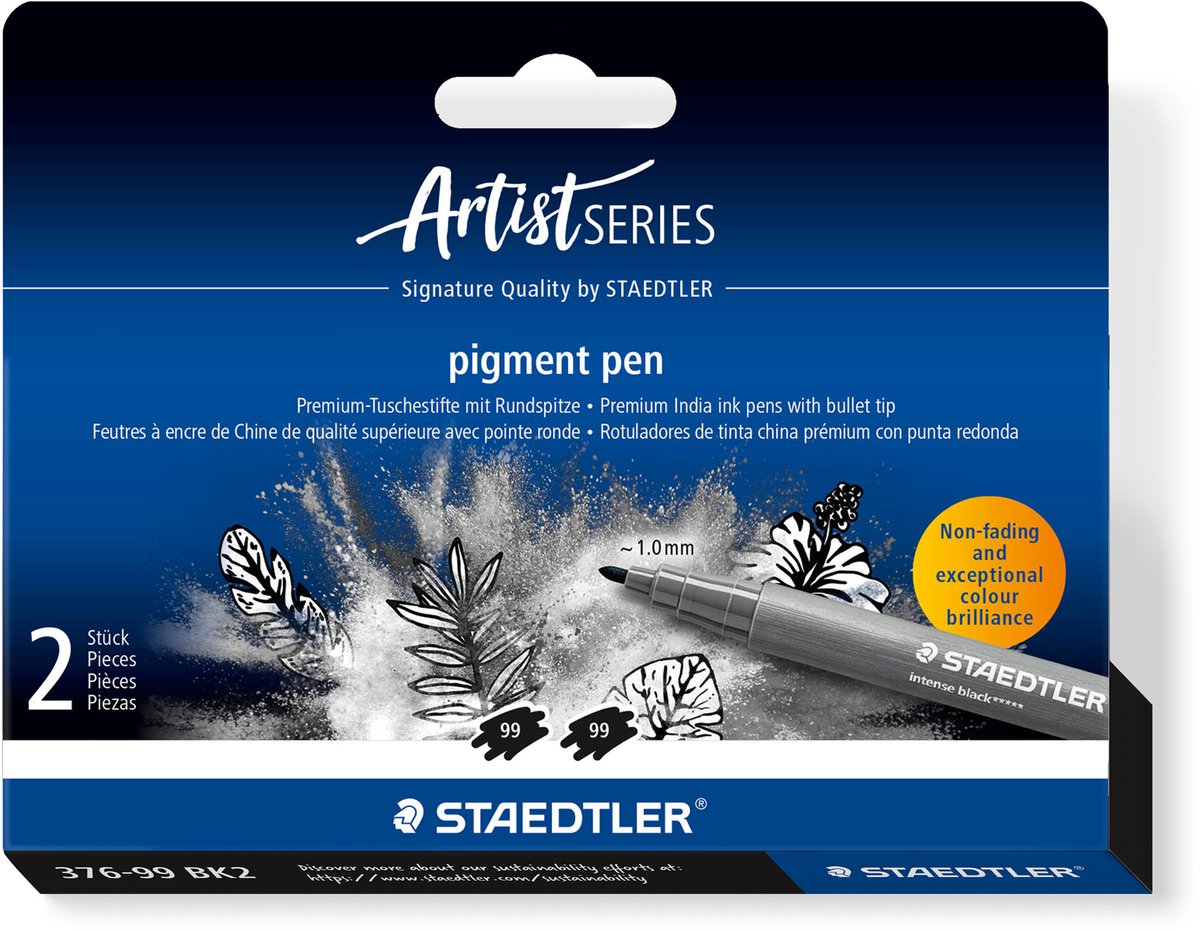 Staedtler - kunstnerserie - pigmentpennesæt 2 sort