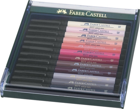 Faber-castell tegnepen - pitt artist pen - b - sæt skin - 12 dele - fc-267424