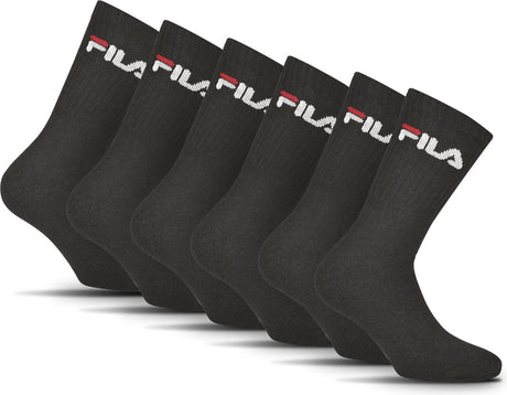 Fila tennis sportsstrømper - str. 43 46 - 6 pack - sorte