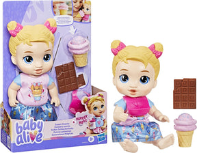 Baby alive søde snacks harper kram, dukke med fodertilbehør - blond hår - 28 cm