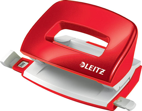 Leitz wow mini hulmaskine - stanser op til 10 ark - til mapper og ringbind - ideel til hjemmekontoret hjemmearbejdsplads - rød