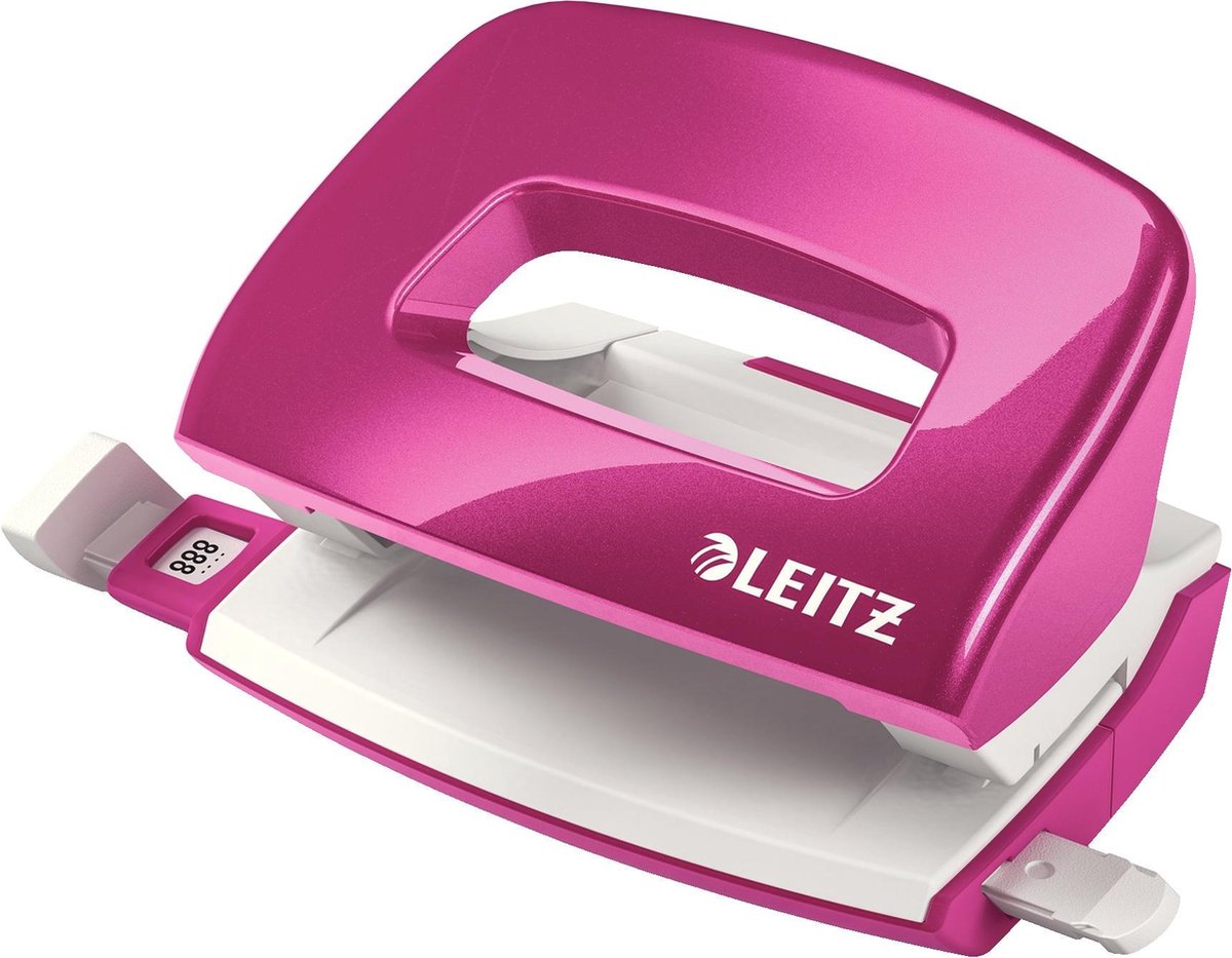 Leitz wow mini hulmaskine - op til 10 ark - til hjemmet - pink