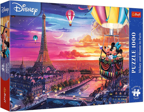 Trefl puslespil 1000 brikker - Mickey og Minnie i Paris - Premium Plus.