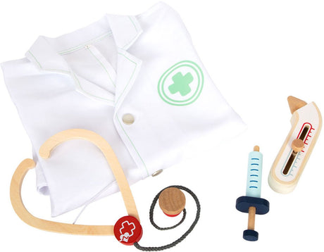 Lille fod - Doctor Jacket med trætilbehør, 4dlg.