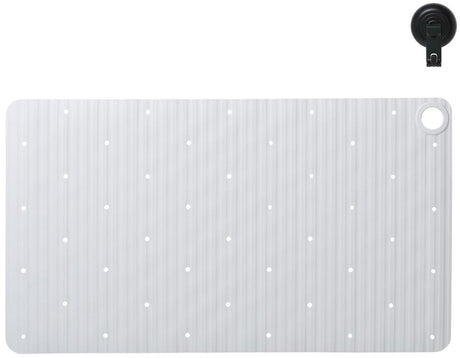 Sealskin ribb - antislip badmat 40x70 cm - wit - inclusief zwarte haak