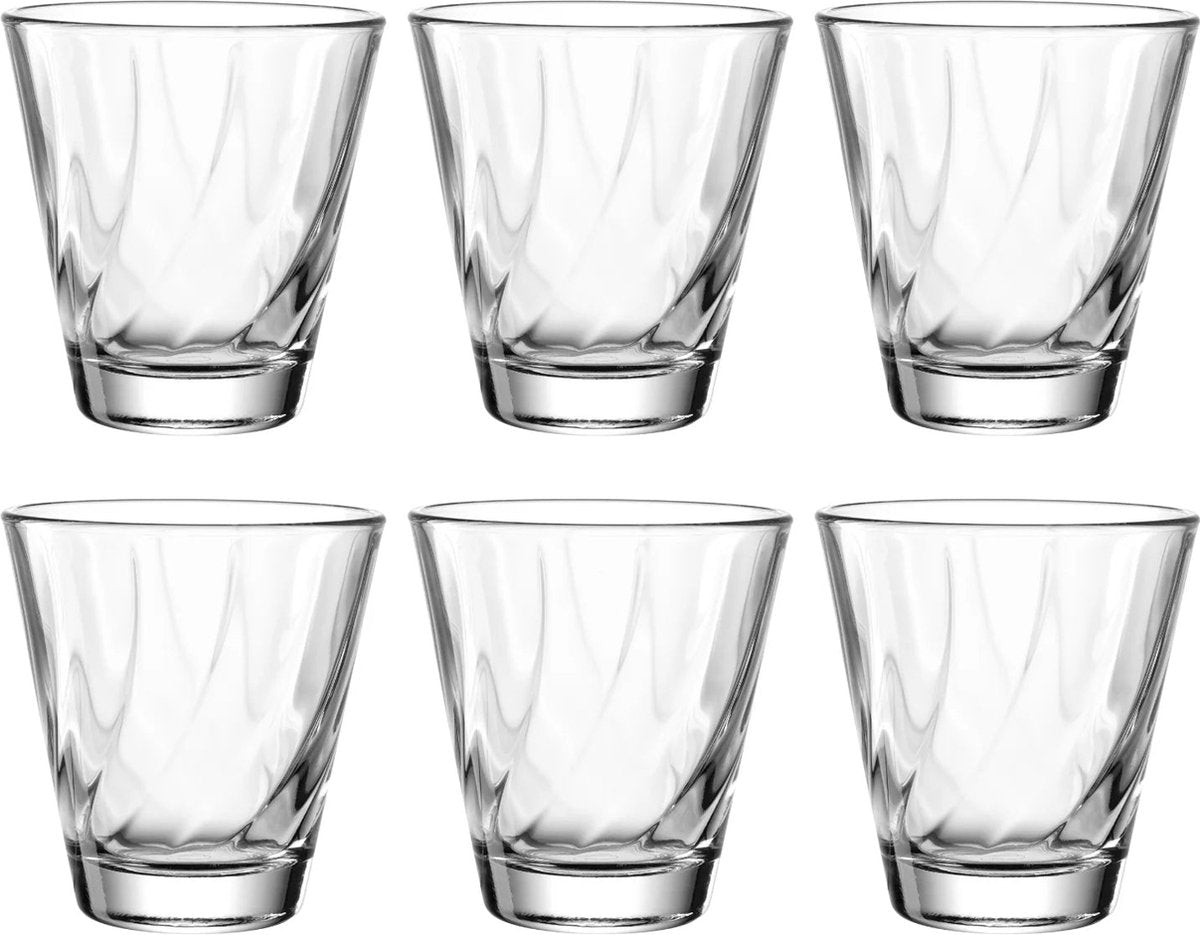 Leonardo twist drikkeglas 215ml gennemsigtigt - sæt 6