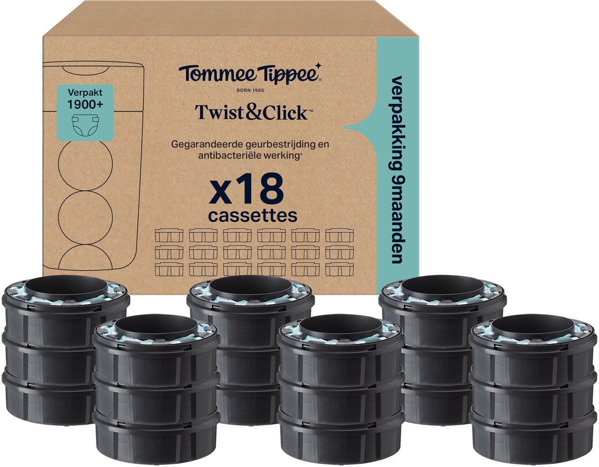 Tommee tippee twist click blespand refill - pakke med 18 styk - 18 x 10,5 m refill kassetter