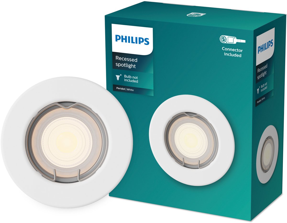 Philips led philips peridot inbouwspot - gu10 fitting - wit - rond - vaste kop