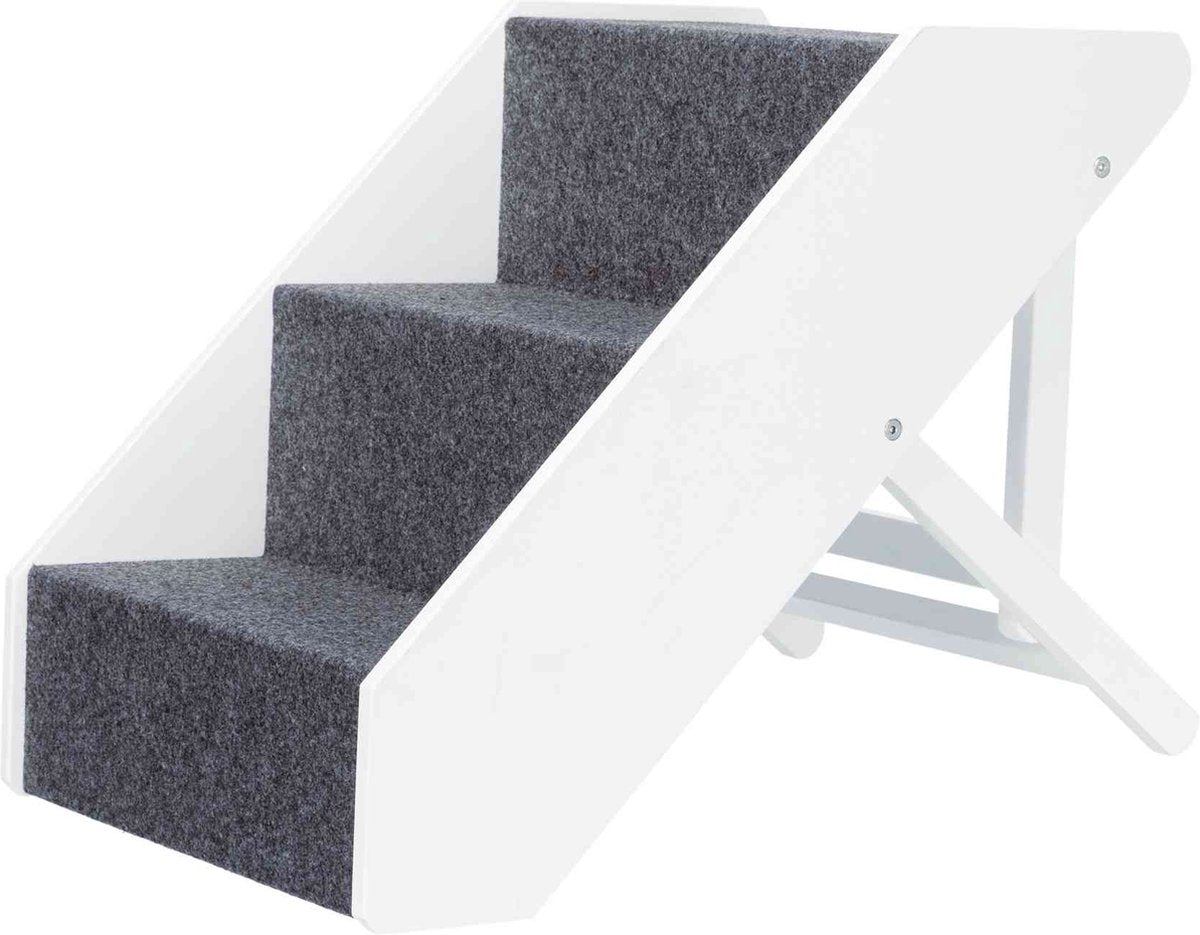 Trixie - dyretrappe - højdejusterbar trappe - hvid - 67x40x40-47 cm
