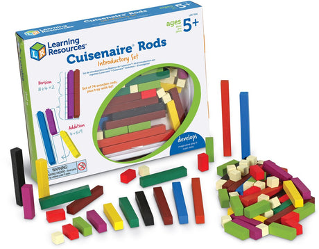 Læringsressourcer træ matematik stænger pædagogisk legetøj - cuisenaire stænger. - 3+