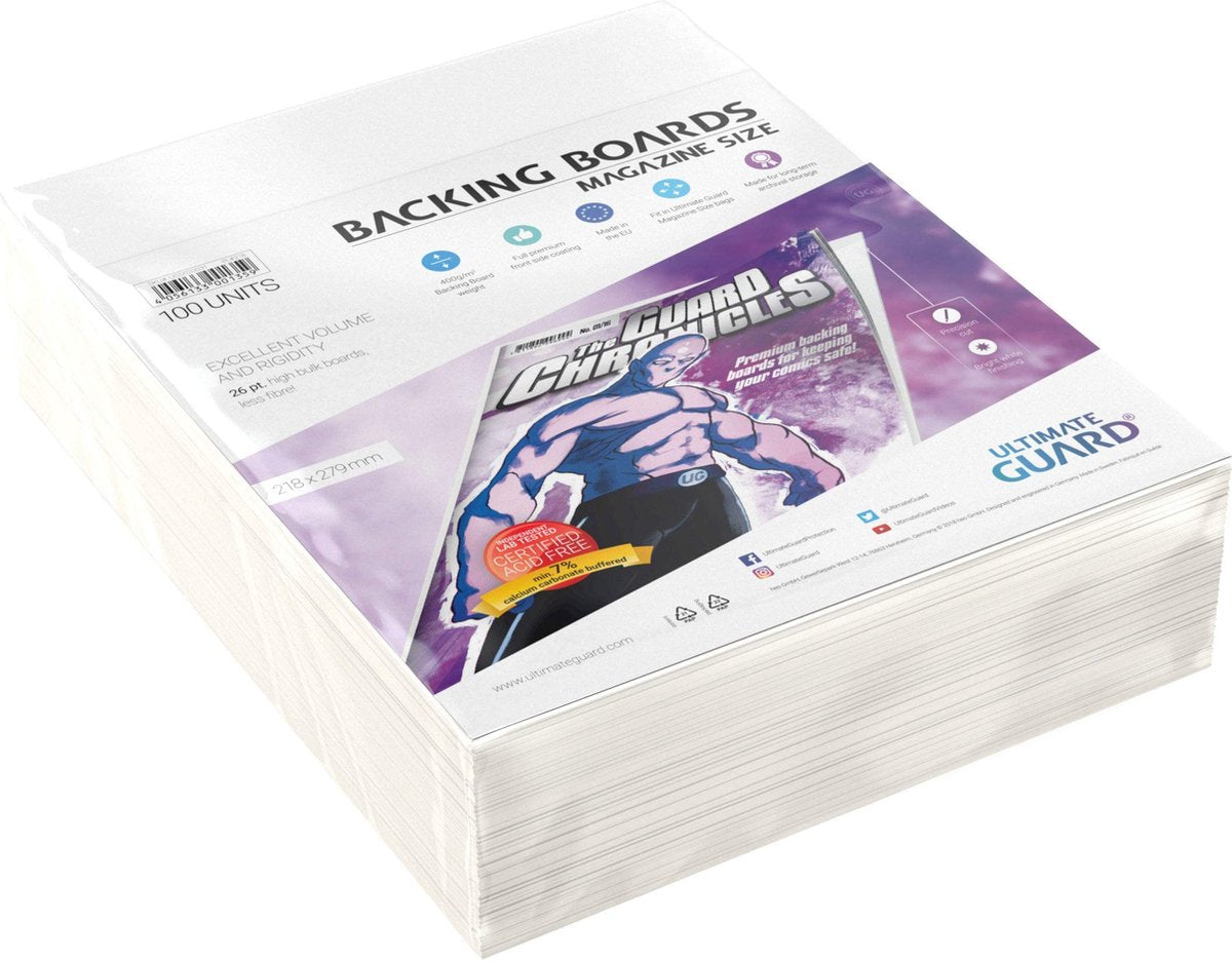 Ultimate guard comic backing boards (100) - magasinstørrelse