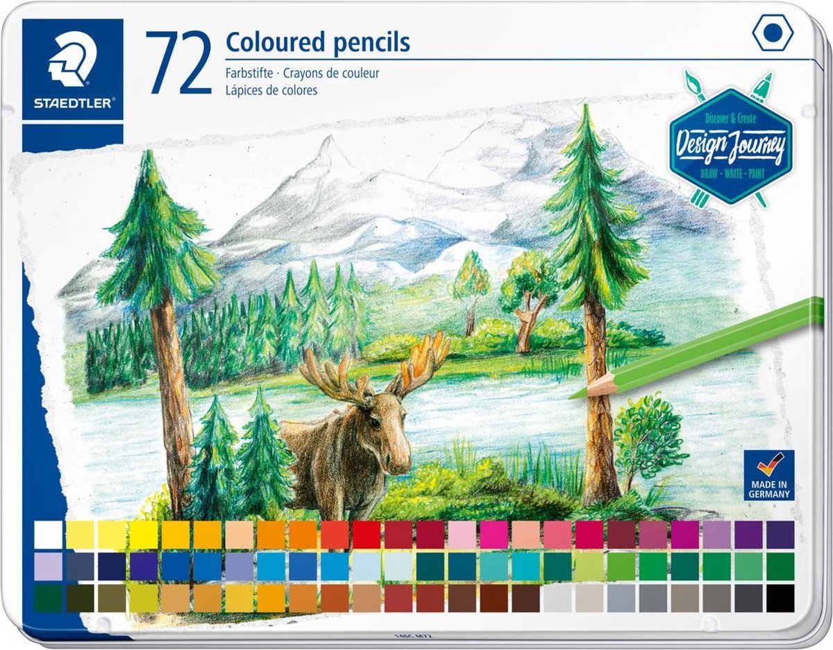 Staedtler farveblyanter - metaletui 72 stk