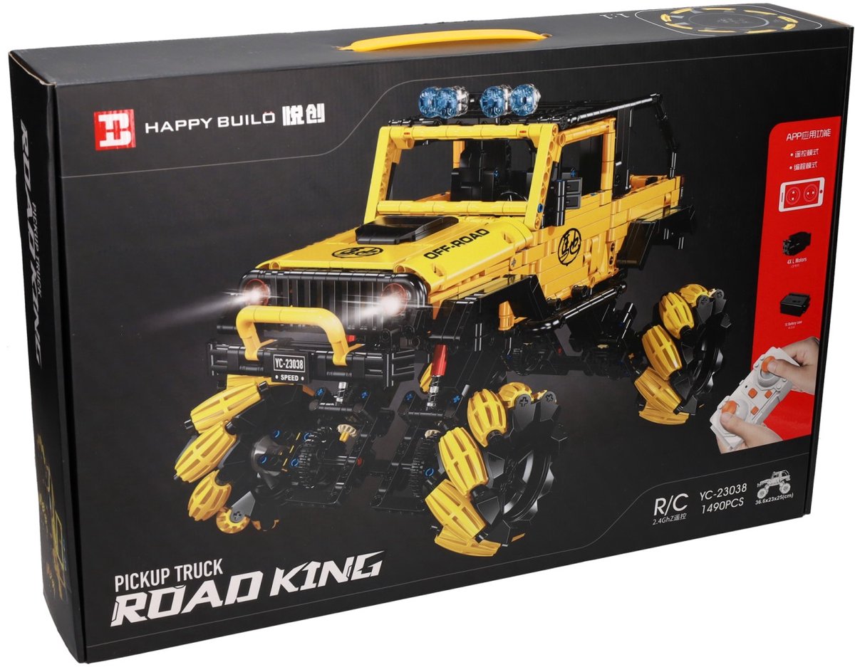 Lobbes Toys BV Happy Build Kontrollerbare RC Byggeklodser Sæt Pickup Lastbil - 1490 stk.