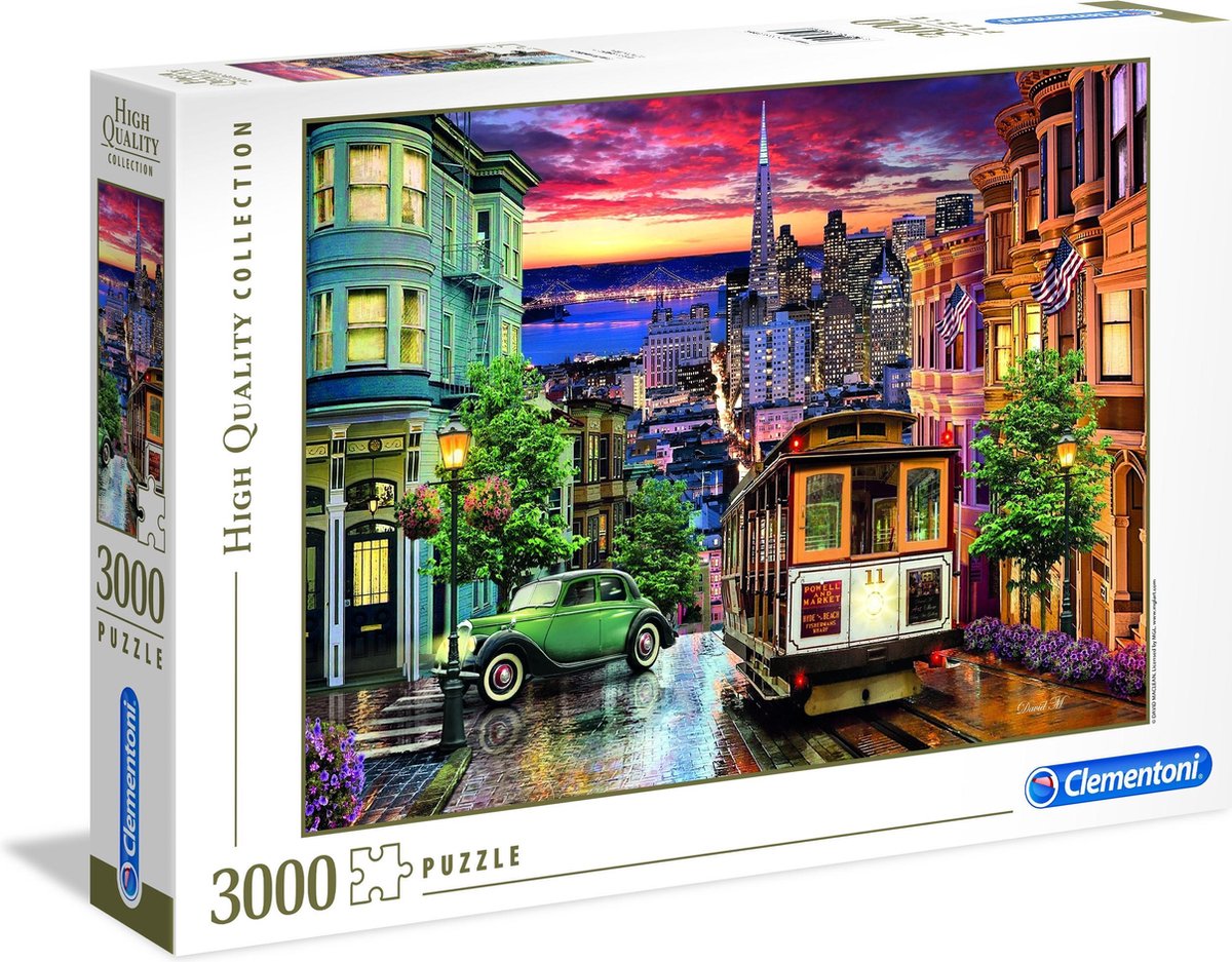 Clementoni - puslespil - 3000 brikker - san francisco - samling af høj kvalitet - puslespil for voksne