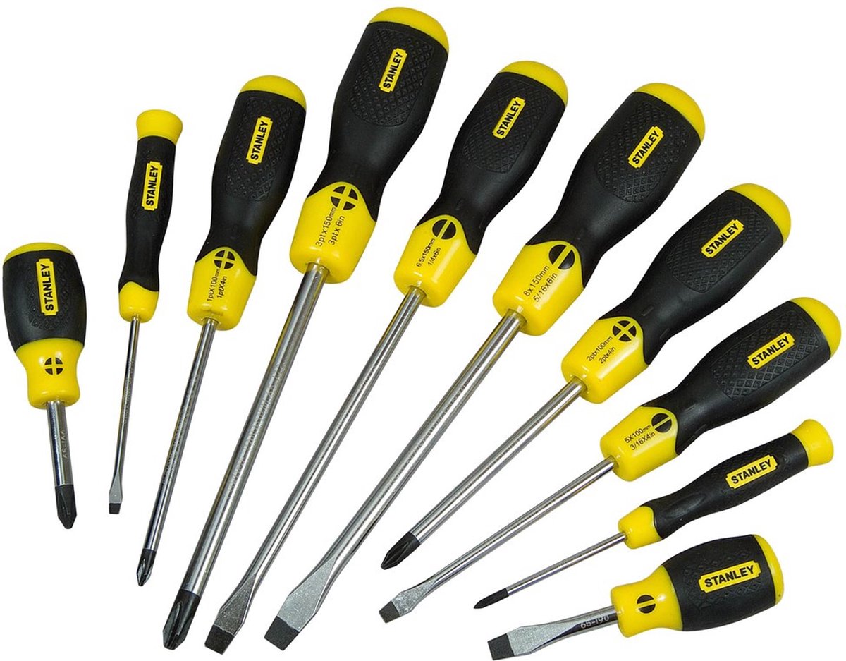 Stanley hand tools 10-piece cushion grip screwdriver set standard Phillips - 2-65-005
