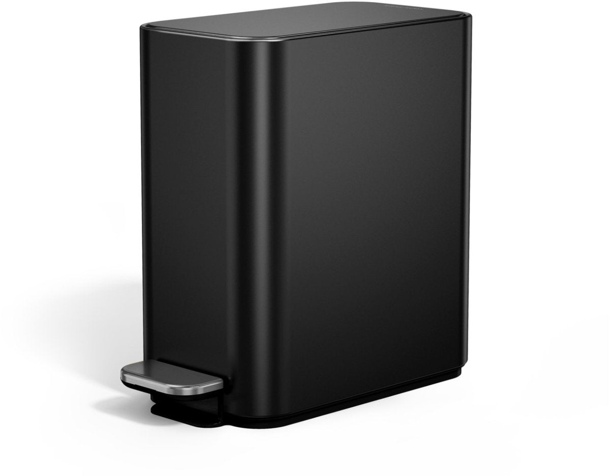 Simplehuman slim pedalspand - 5 liter - matsort - rustfrit stål