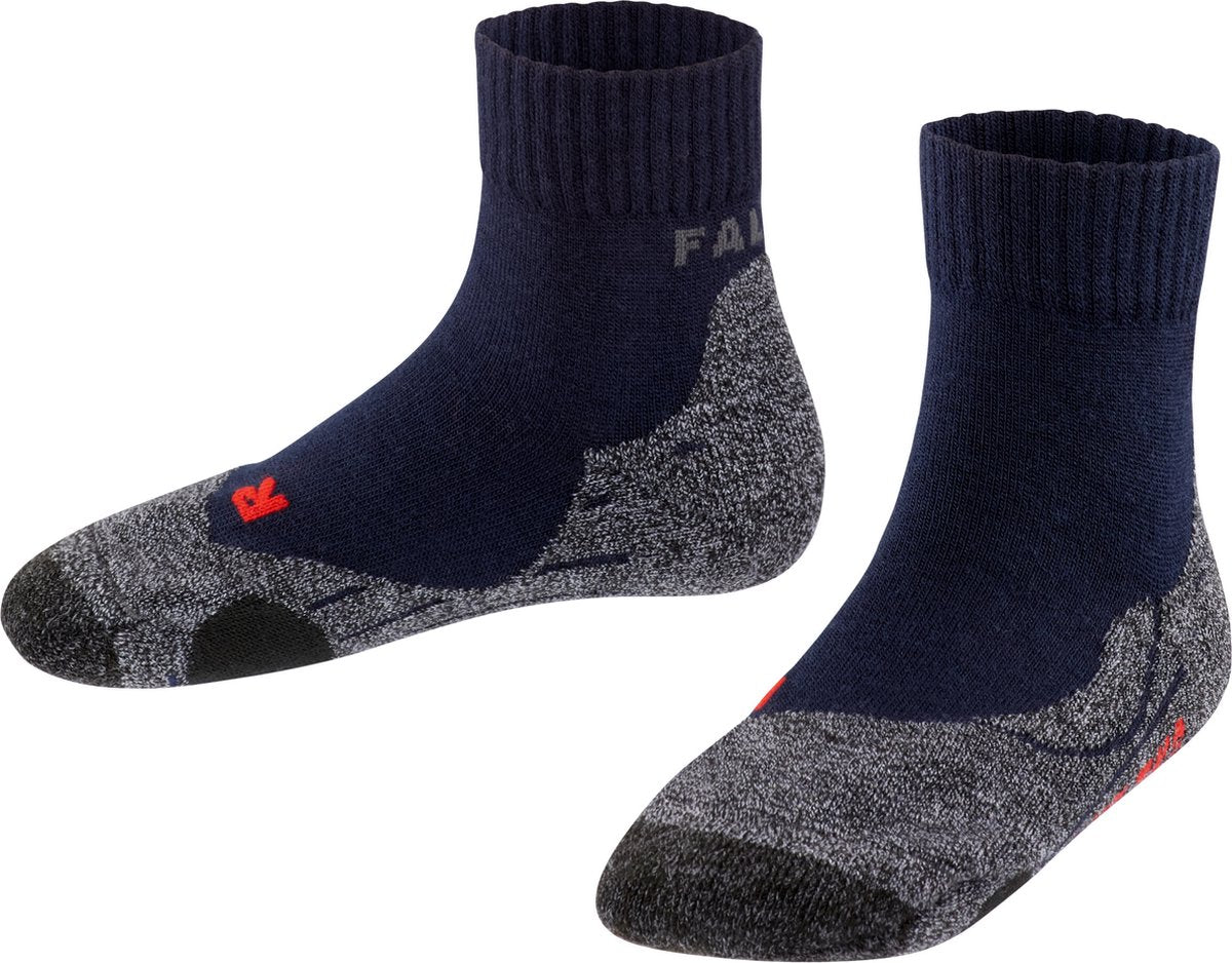 Falke tk2 korte anti-blister tykt uld funktionsmateriale gåstrømper børn blå - str. 35-38