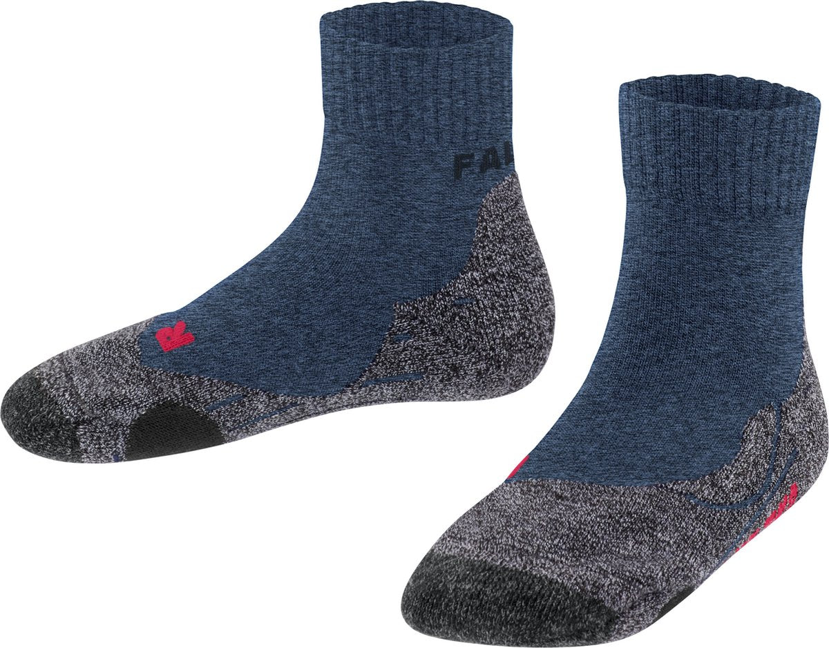 Falke tk2 korte anti-blister tykt uld funktionsmateriale gåstrømper børn blå - str. 31-34