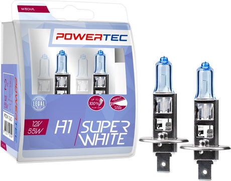 Powertec h1 12v halogenlamper – super hvid – sæt med 2 stk