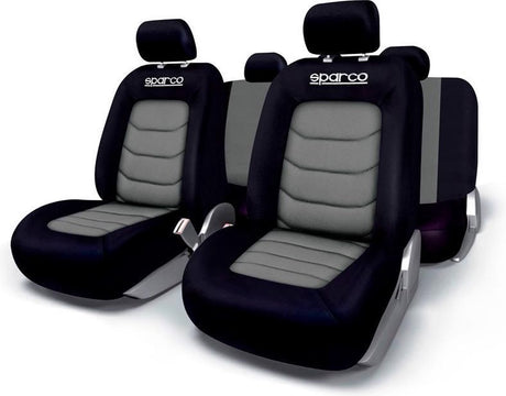 Sparco sædebetræk sæt sort grå (11 dele) (også velegnet til sideairbags)