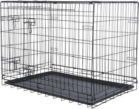 Trixie hundegård - foldbar, sort - 93x62x69 cm, med sikkerhedslåse, plastikskydeskuffe