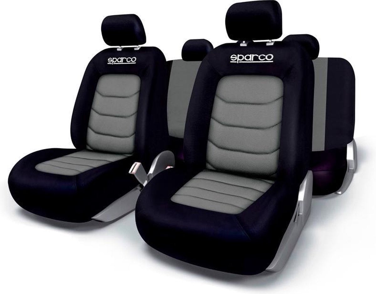 Sparco sædebetræk sæt sort grå (11 dele) (også velegnet til sideairbags)