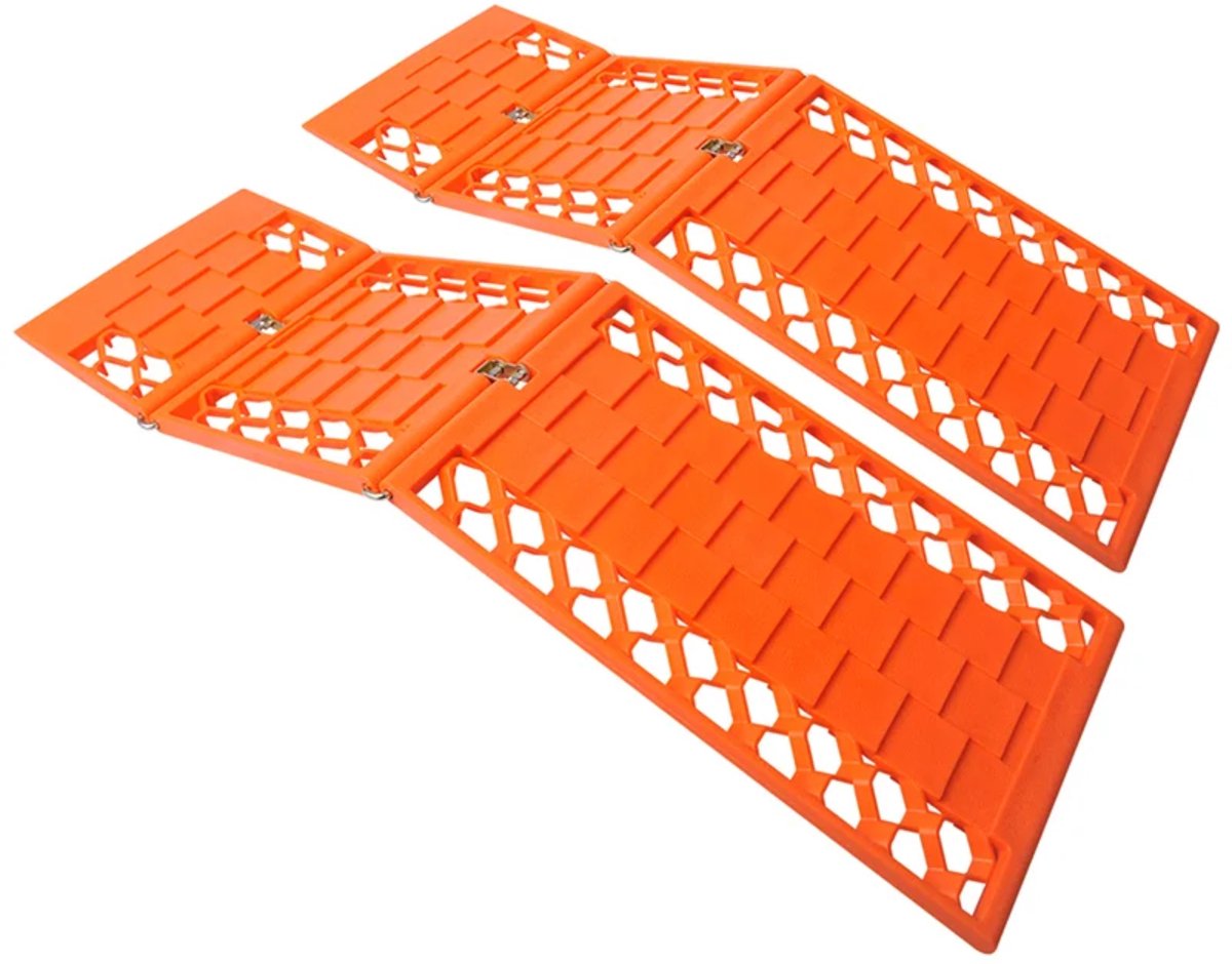 Proplus bilramper - 2x stk - foldbar - skridsikre måtter - til sne og mudder