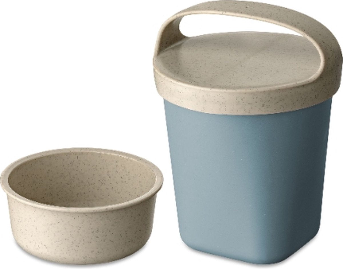 Koziol snackboks-med-låg-og-indsats-0-5-l-naturlige-blomster-blå-organisk-bio-cirkulær--kammerat