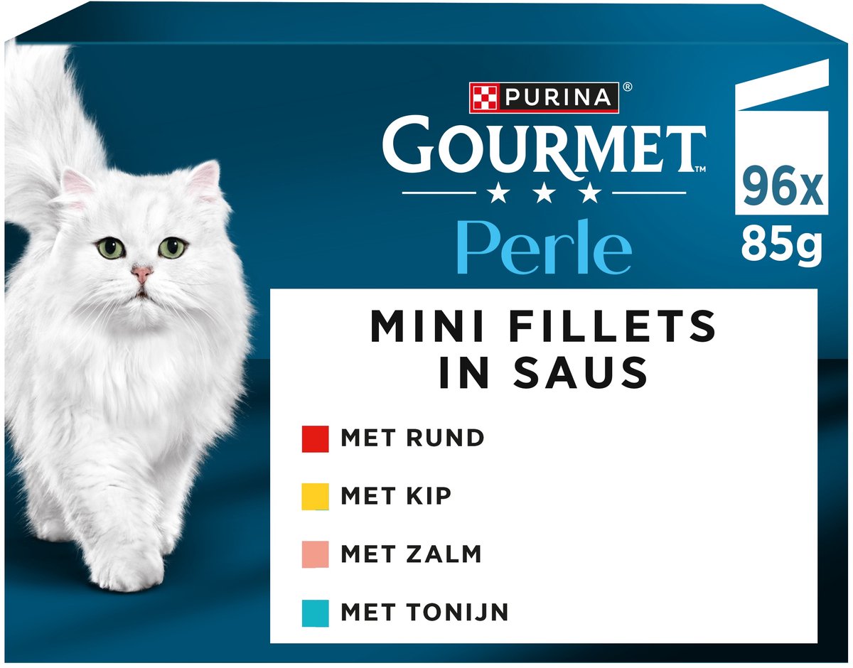 Gourmet perle mix - våd kattefoder - land og hav - 96 x 85 g