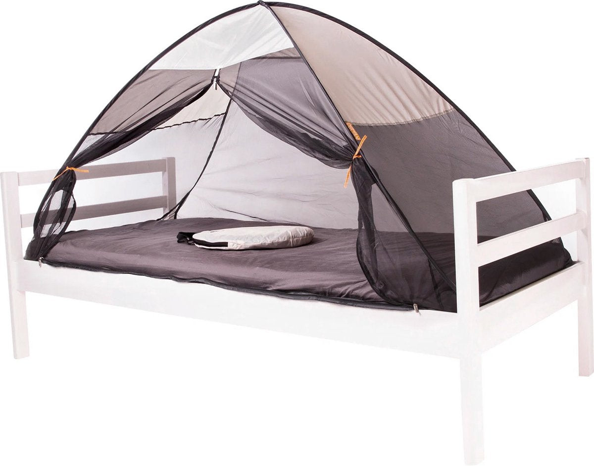 Deryan sengetelt pop up myggenet - 200x90cm - myggenet af højeste kvalitet myggenet 1 mm mesh - creme