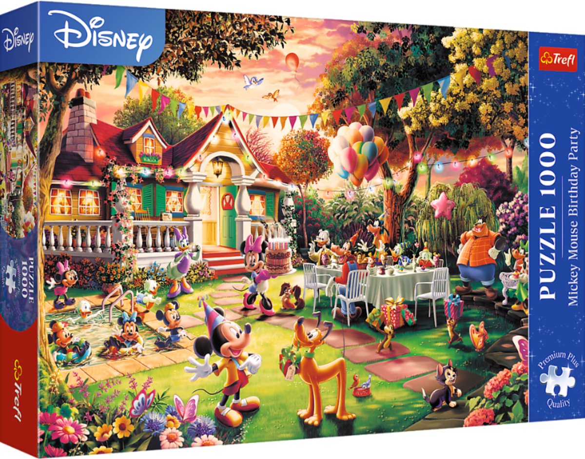 Trefl puslespil 1000 brikker - Mickey Mouse fødselsdag - Disney karton.