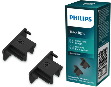 Philips easylink - afsluitstuk - 2-pack - zwart - railverlichting