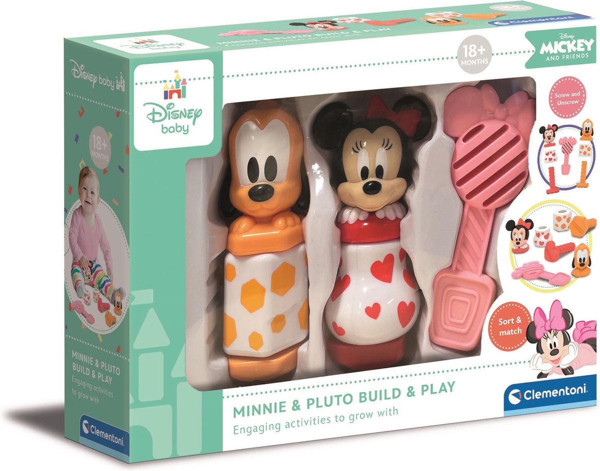 Clementoni baby - baby minnie build and play, 18+ måneder, 17842