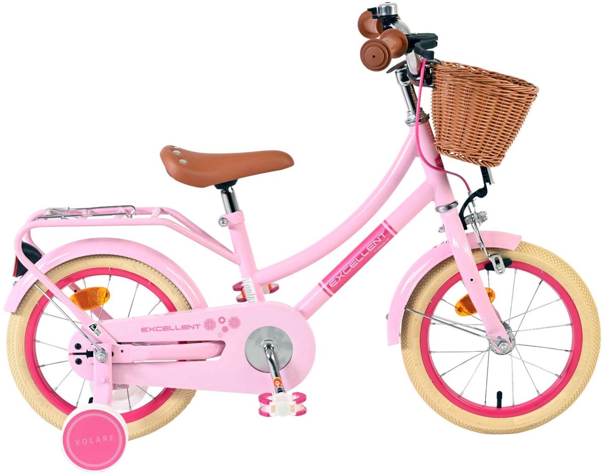 Volare fremragende børnecykel - piger - 14 tommer - pink