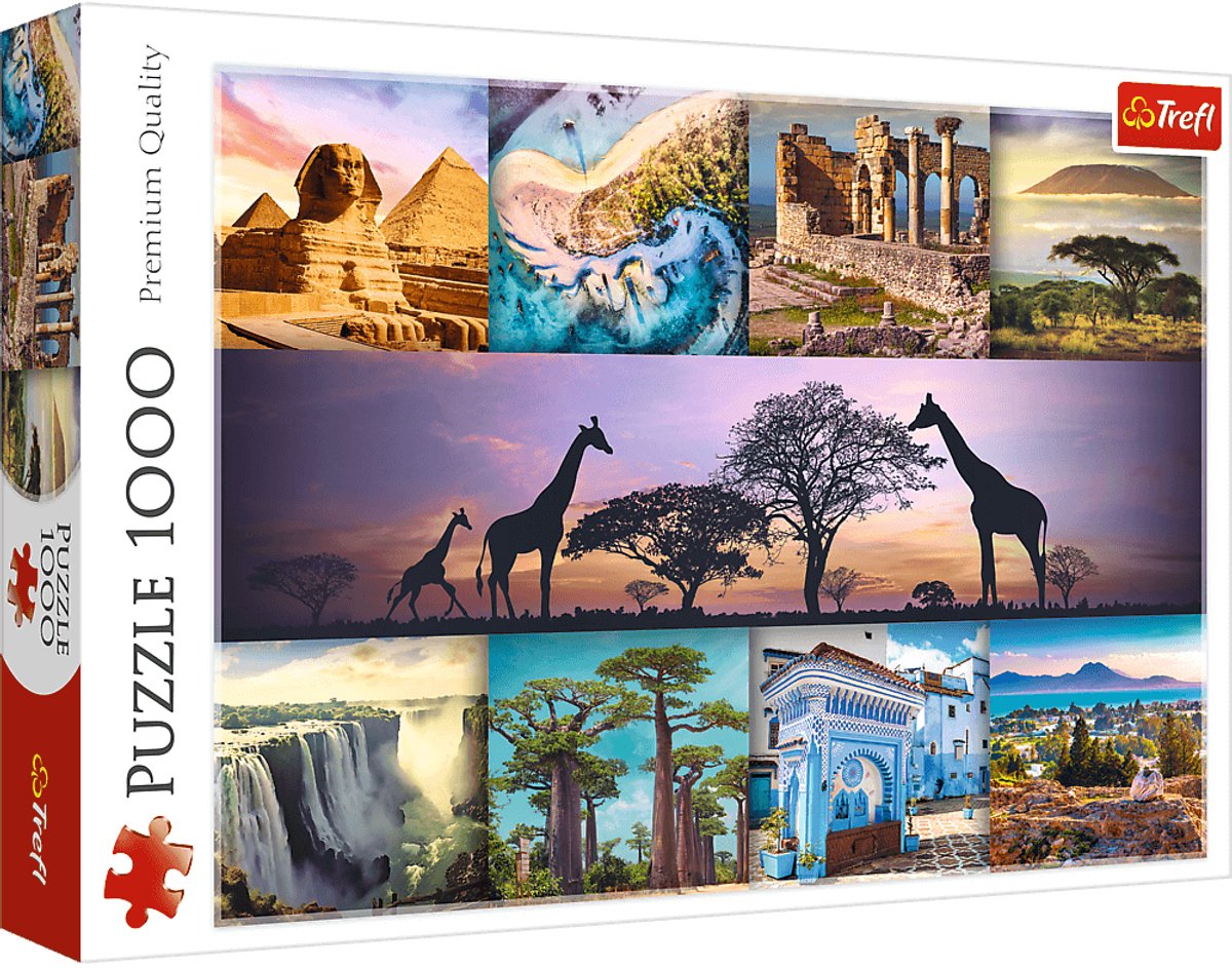 Trefl puslespil Afrika - 1000 brikker - puslespil collage.