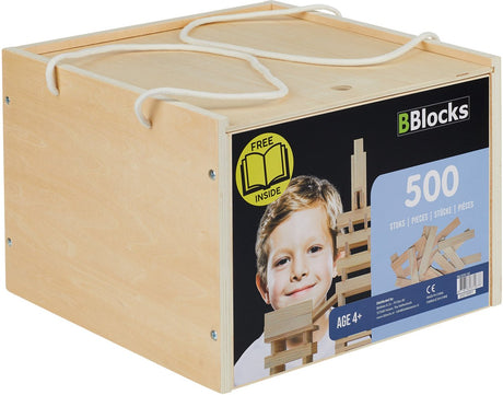 Bblocks træplanker i luksus trækasse 500 stk