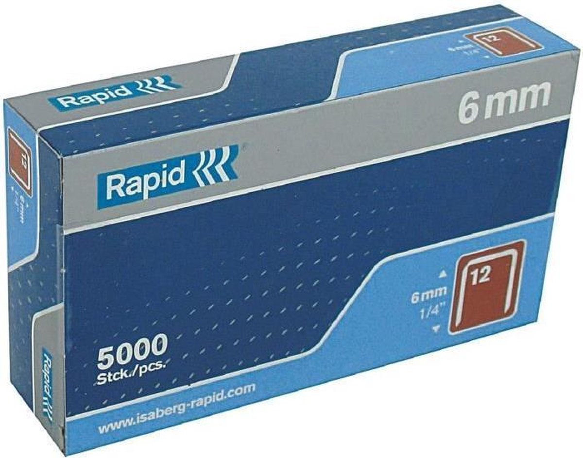 Rapid - hæfteklammer type 12 - 6 mm 5000 stk 40100517