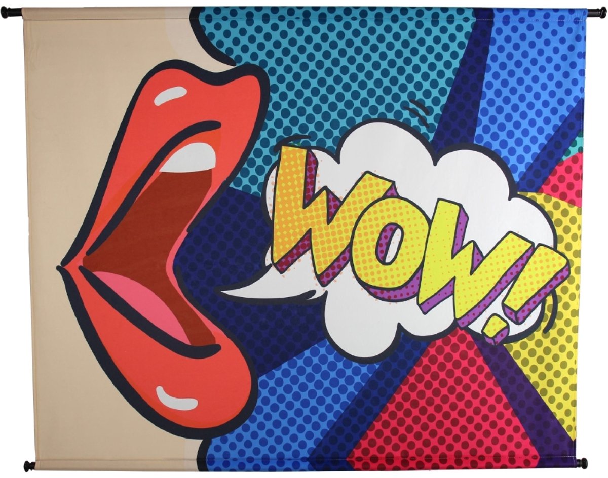 Hd collection wanddoek wow multi 146x3x110cm
