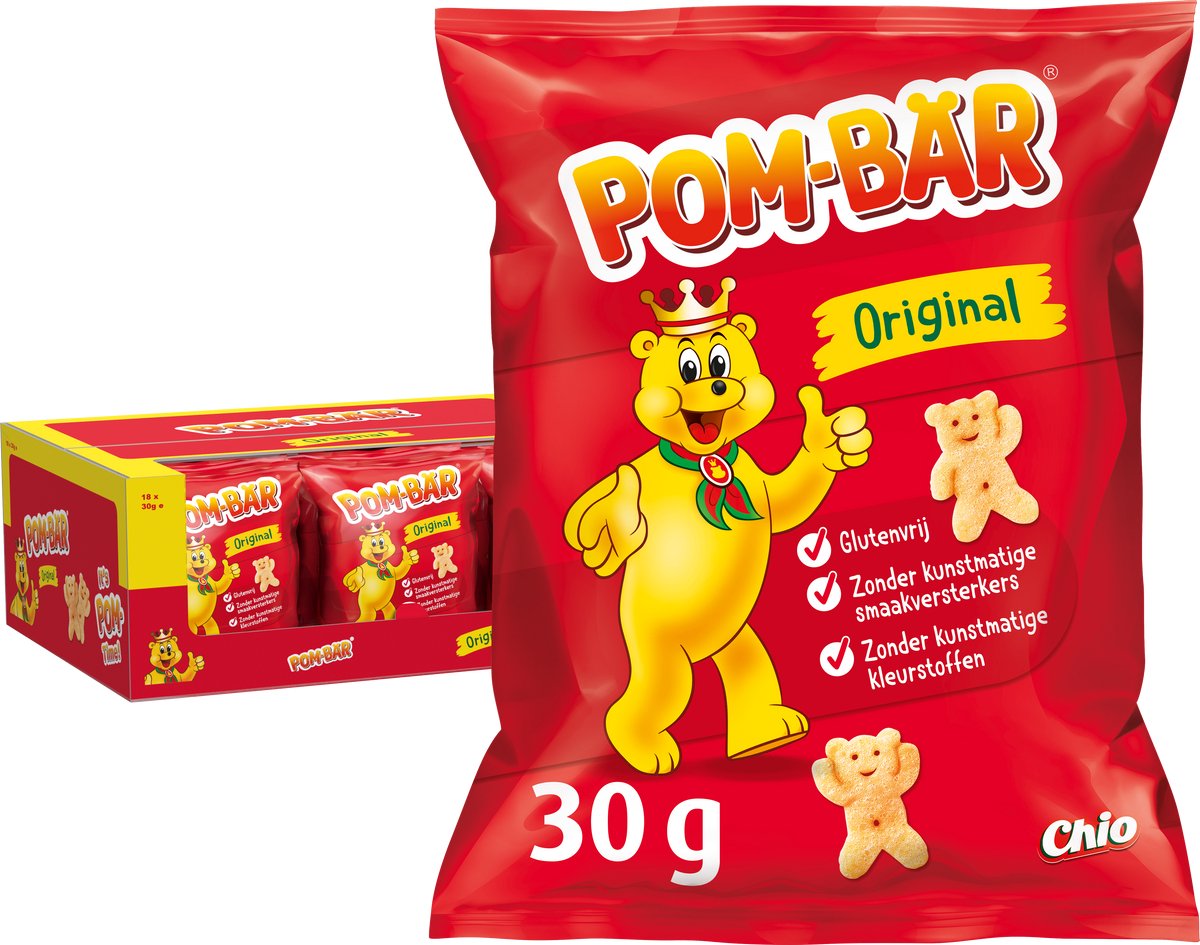 Chio pom-bär originale portionspakker - chips - 18 x 30 gram