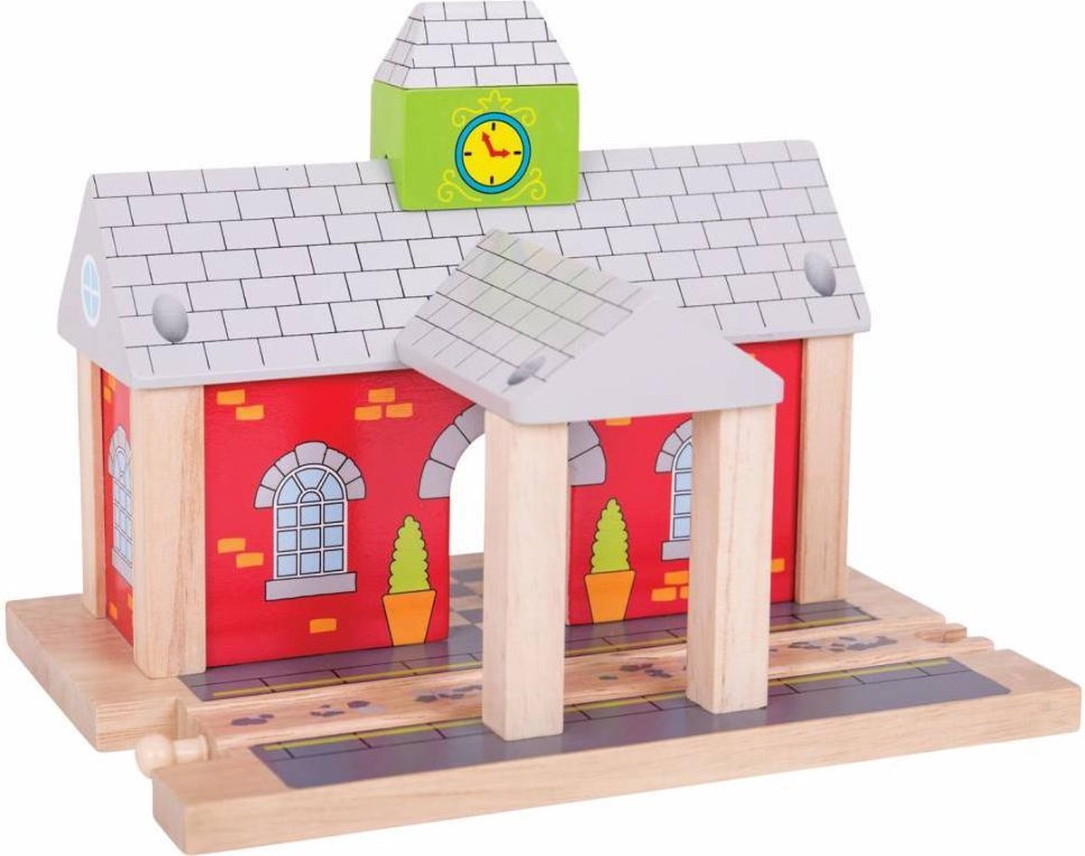 Bigjigs Wood Rails - jernbanestation