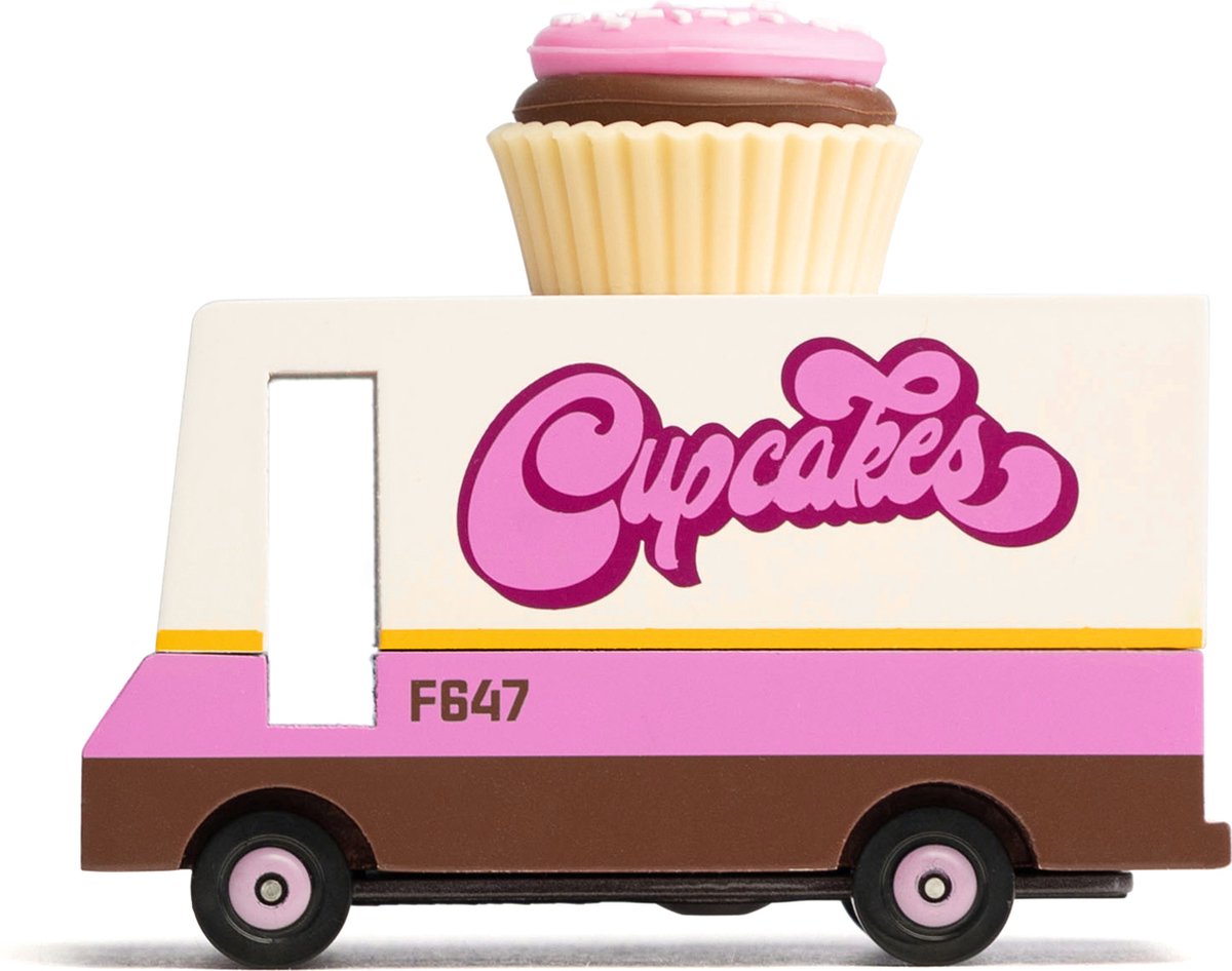 Candylab slikbil cupcake varevogn - legetøjsbil i træ.