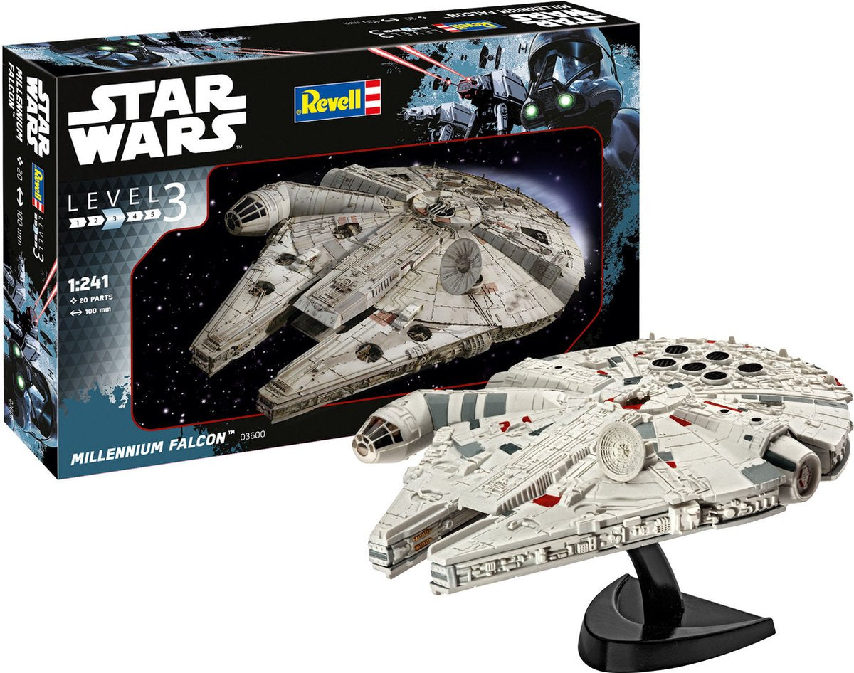 Revell modelbyggesæt rumrejser - 03600 star wars millennium falcon plastic - 1:241 - modelfremstilling