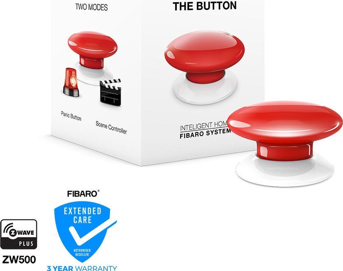 Fibaro knappen - scene skifte - rød