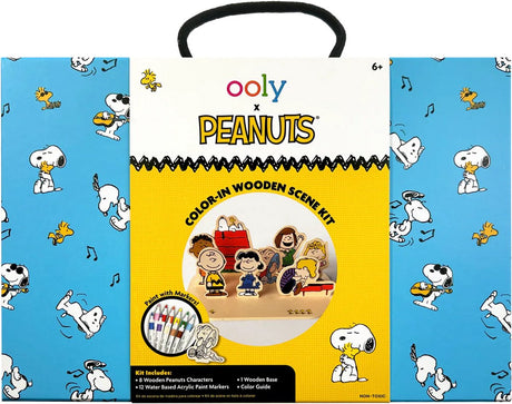 Ooly - x peanuts - snoopy pre-cut scene til farvning - 12 akrylmaling tuscher