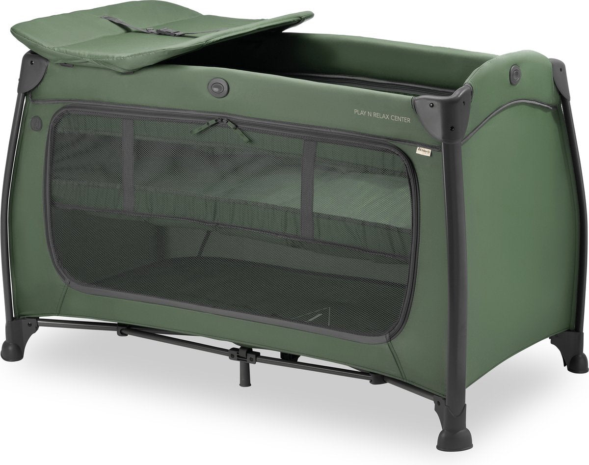 Hauck play n relax center - campingbedje - gemakkelijk te vervoeren - dark green