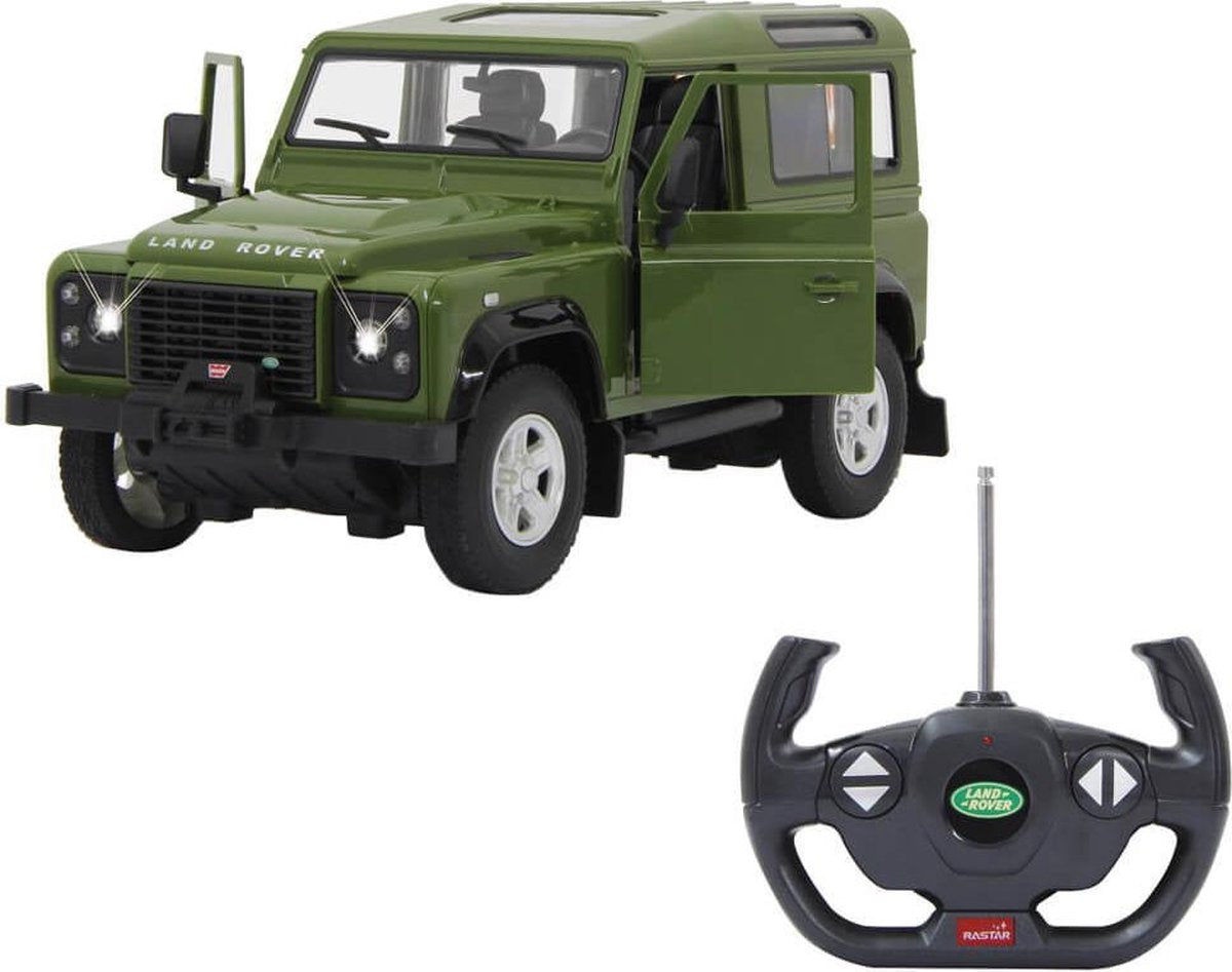 Rastar rc land rover forsvarer drenge 40 mhz 1:14 grøn