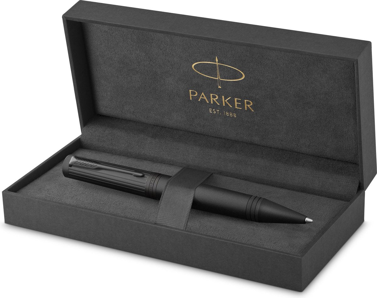 Parker opfindsom kuglepen | kernesamling | sort med sort finish | sort blæk | mellempunkt | gaveæske